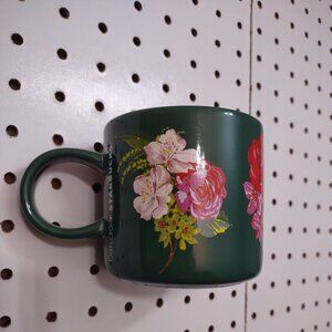 2018 Starbucks + Ban.do Dark Green Floral Ceramic Mug, 12 fl oz